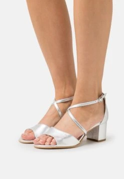 Anna Field LEATHER - Riemensandalette - Silver